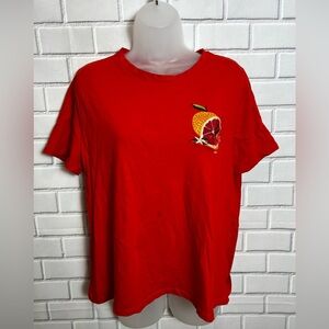 H&M women short sleeve red t-shirt/size L